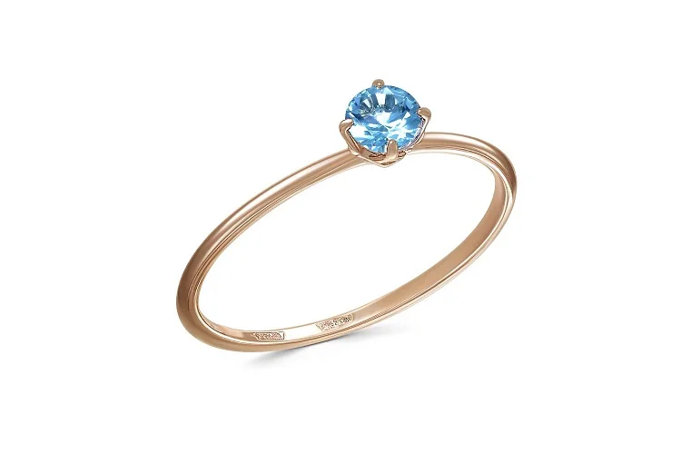 Кольцо из красного золота с топазом swiss