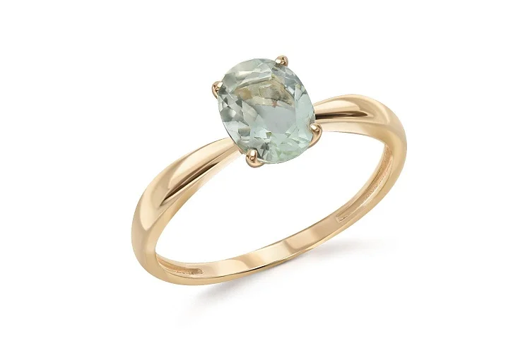 Кольцо из жёлтого золота с аметистом