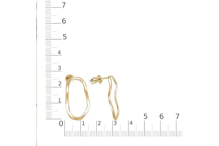 Серьги-пусеты из жёлтого золота без вставок