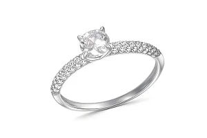 Кольцо из белого золота с 51 фианитами