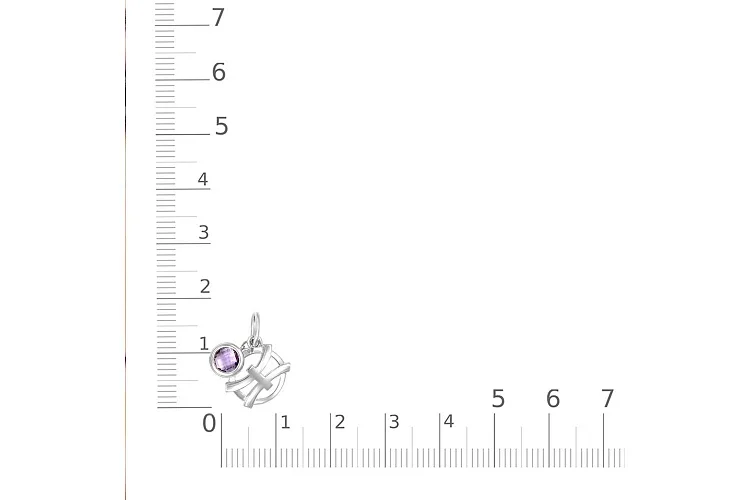 Подвеска Рыбы из белого золота с аметистом