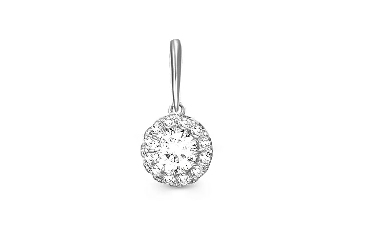 Подвеска из белого золота с 13 фианитами
