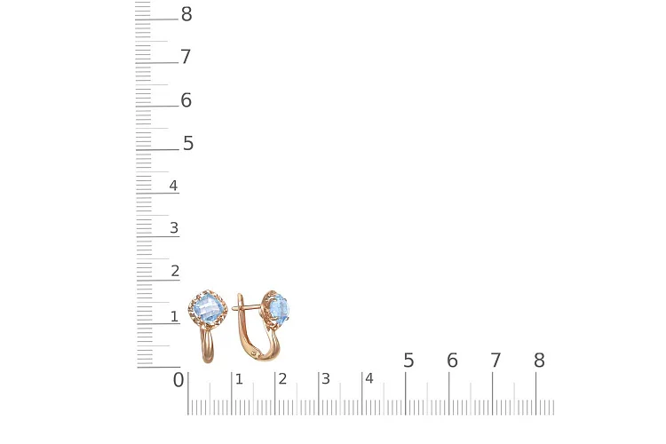 Серьги из красного золота с 2 топазами sky