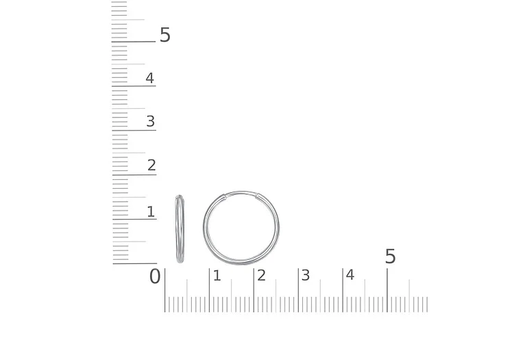Серьги-конго из белого золота без вставок