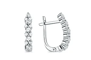 Серьги Дорожки из белого золота с 30 бриллиантами