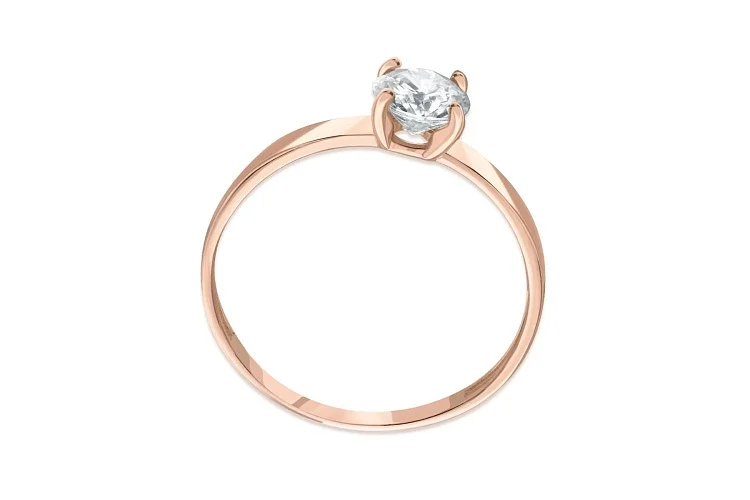 Кольцо из красного золота с муассанитом