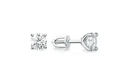 Серьги-пусеты из белого золота с 2 кристаллами swarovski
