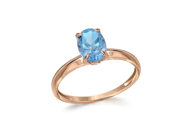 Кольцо из красного золота с топазом swiss