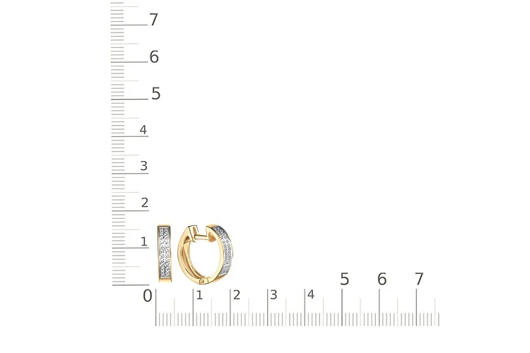 Серьги Дорожки из жёлтого золота с 48 бриллиантами