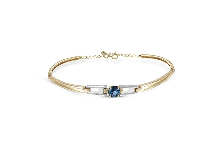 Браслет из жёлтого золота с корундом