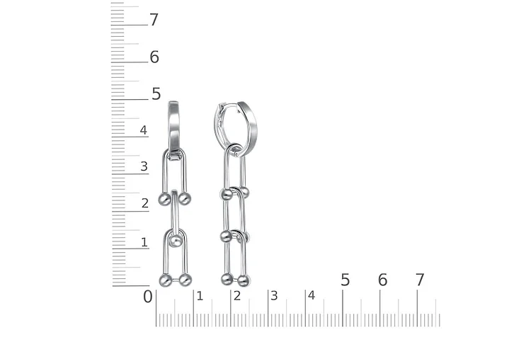 Серьги-трансформеры из белого золота без вставок