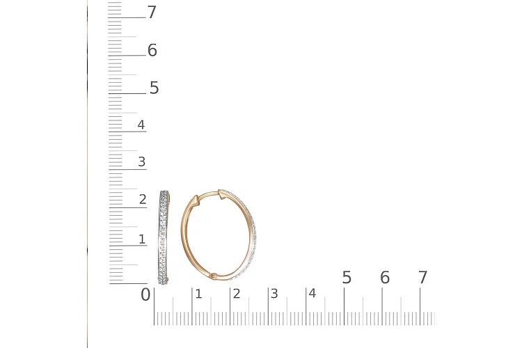 Серьги Дорожки из красного золота с 48 фианитами