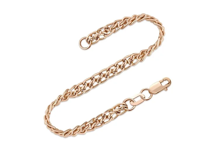 Браслет плетение царь ⌀ нити 0,70 мм  из красного золота без вставок