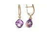 Серьги из красного золота с 2 аметистами