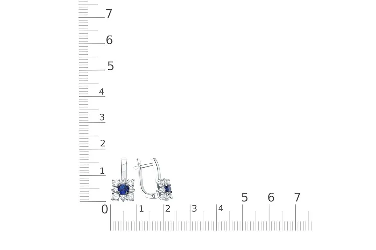 Серьги из белого золота с 18 фианитами