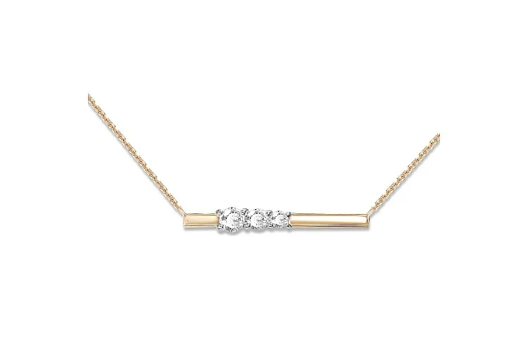 Колье из красного золота с 3 фианитами