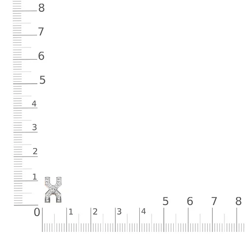 Подвеска буква Х из красного золота с 18 бриллиантами