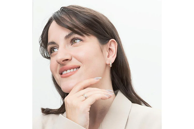 Кольцо Дорожка из красного золота с 12 бриллиантами