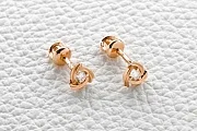Серьги-пусеты из красного золота с 2 бриллиантами