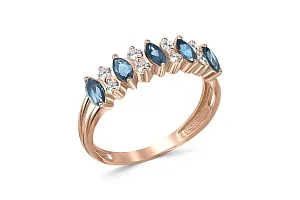 Кольцо из красного золота с 13 топазами лондон