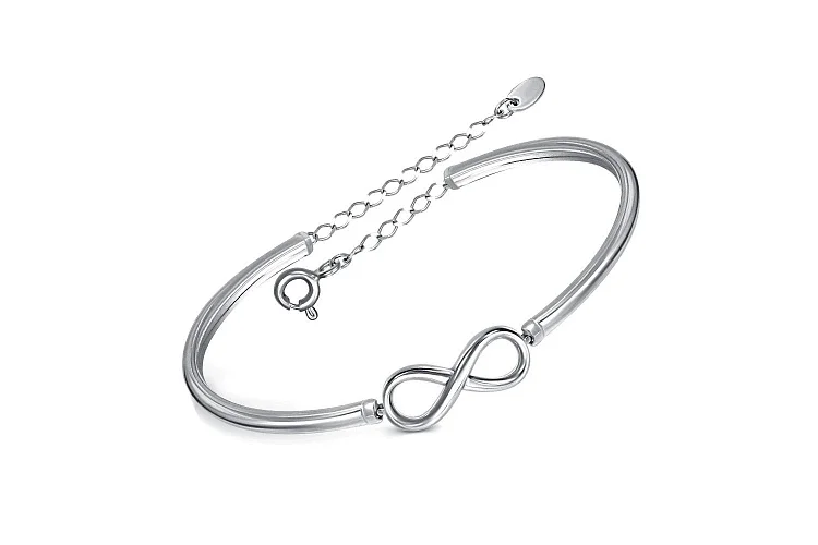Браслет Бесконечность из белого золота без вставок