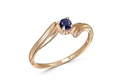 Кольцо из красного золота с сапфиром