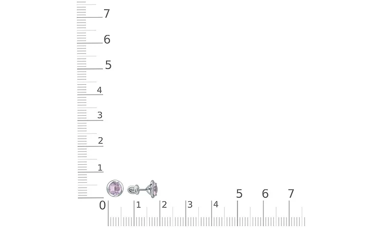 Серьги-пусеты из белого золота с 2 кварцами