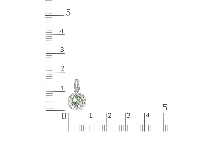 Подвеска из жёлтого золота с аметистом и 21 фианитами