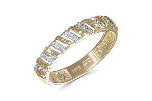 Кольцо из жёлтого золота с 21 фианитами