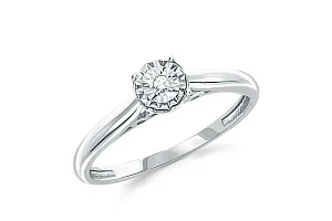 Кольцо из белого золота с бриллиантом