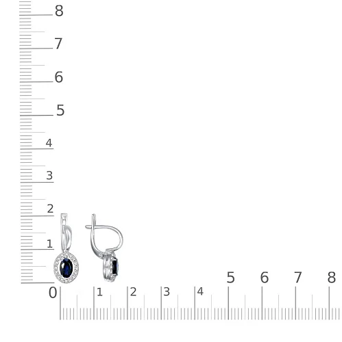 Серьги из белого золота с 2 сапфирами и 32 бриллиантами