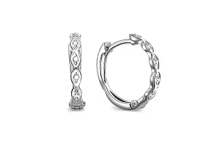 Серьги Дорожки из белого золота с 10 фианитами