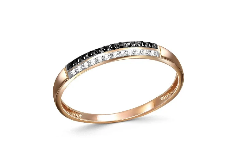 Кольцо Дорожка из красного золота с 24 фианитами