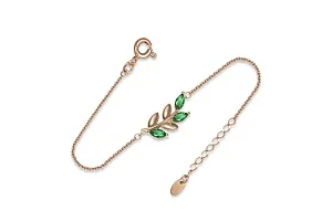 Браслет Веточка из красного золота с 3 фианитами