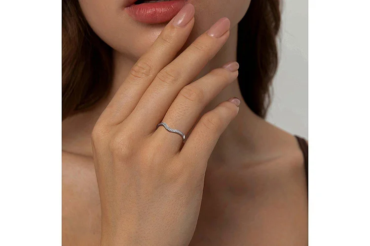 Кольцо Дорожка из белого золота с 20 фианитами