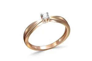 Кольцо из красного золота с фианитом