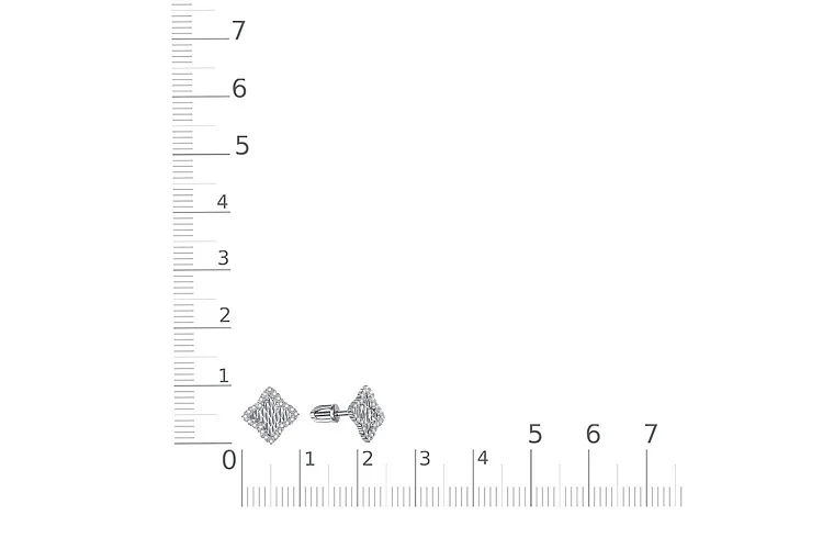Серьги-пусеты Клевер из белого золота с 48 фианитами