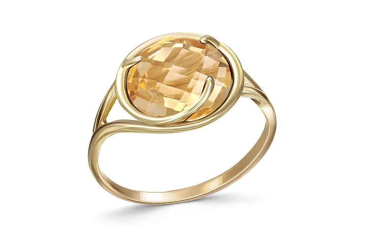 Кольцо из жёлтого золота с цитрином