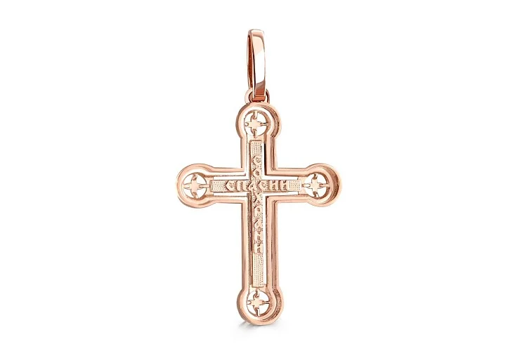 Крест из красного золота без вставок