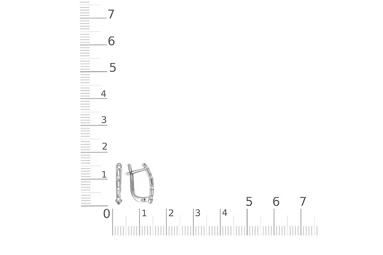 Серьги Дорожки из белого золота с 8 фианитами