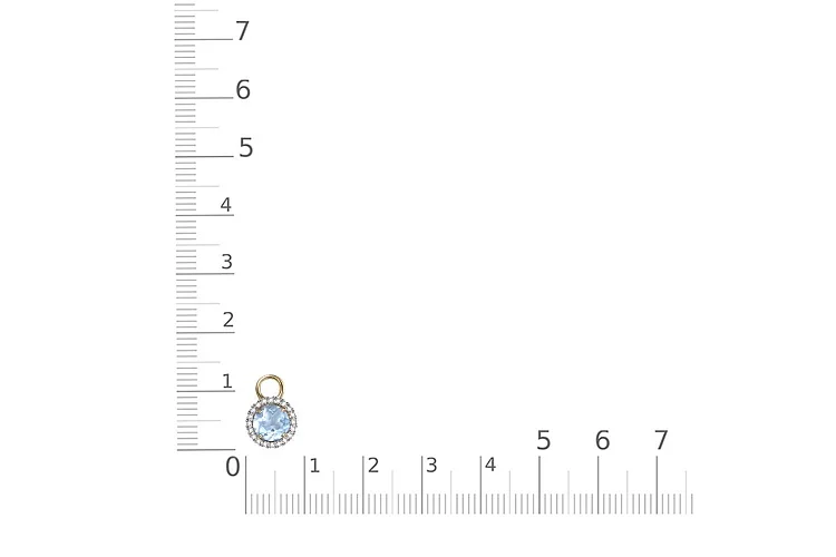 Подвеска серёг-трансформеров из жёлтого золота с топазом sky и 20 фианитами