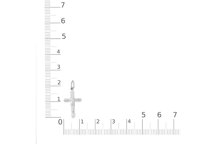 Крест из белого золота без вставок