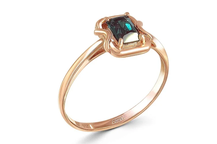 Кольцо из красного золота с александритом