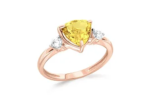 Кольцо из красного золота с 3 фианитами