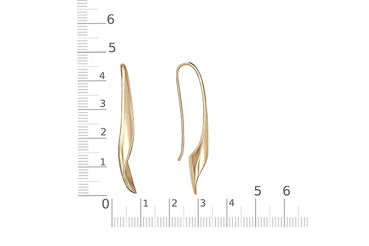 Серьги из жёлтого золота без вставок