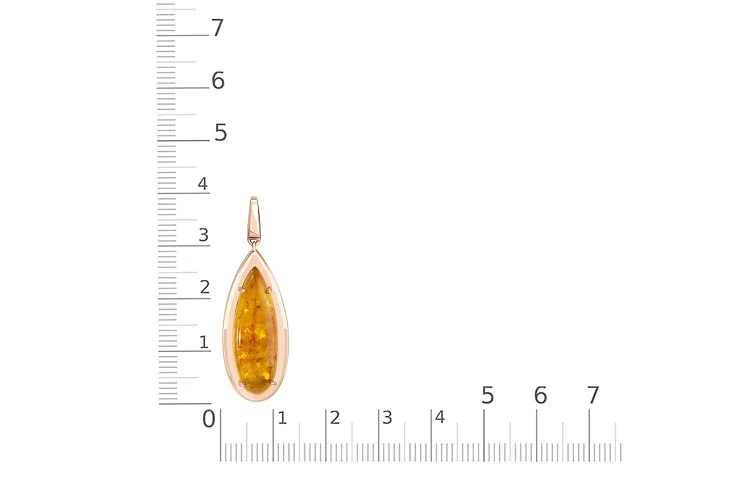 Подвеска из красного золота с янтарём