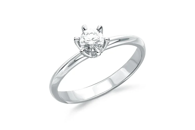 Кольцо из белого золота с бриллиантом