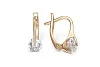 Серьги из красного золота с 2 кристаллами swarovski