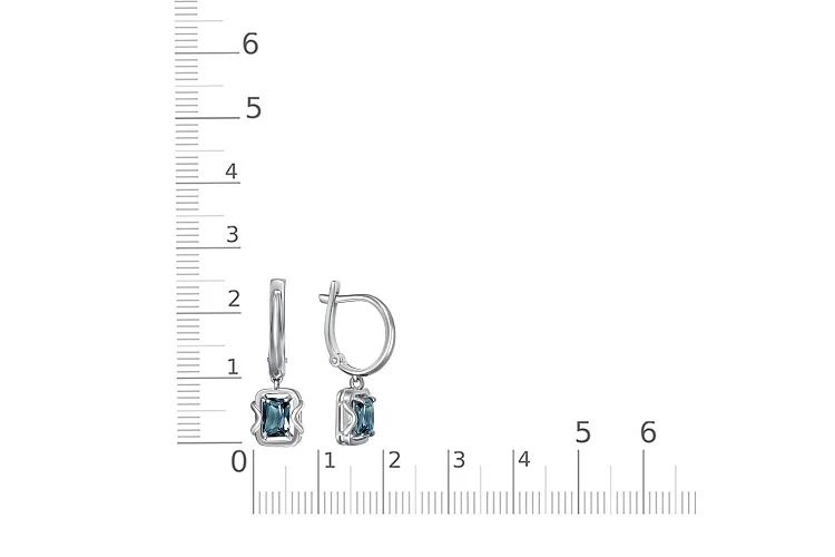 Серьги из белого золота с 2 топазами лондон
