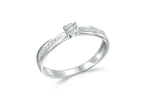 Кольцо из белого золота с 15 бриллиантами